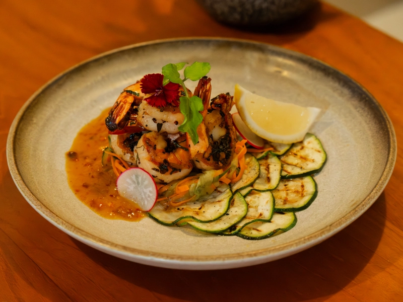 Tiger Prawn with Zucchini Carpaccio
